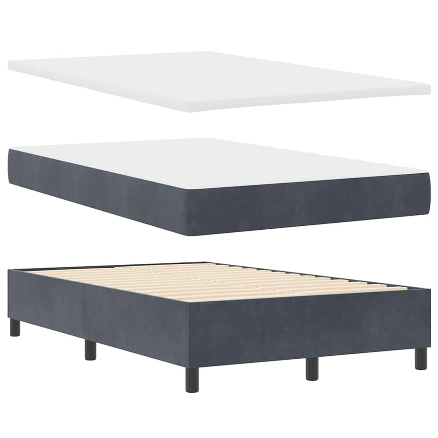 Boxspringbed met matras Donkergrijs 120 x 190 cm Fluweel