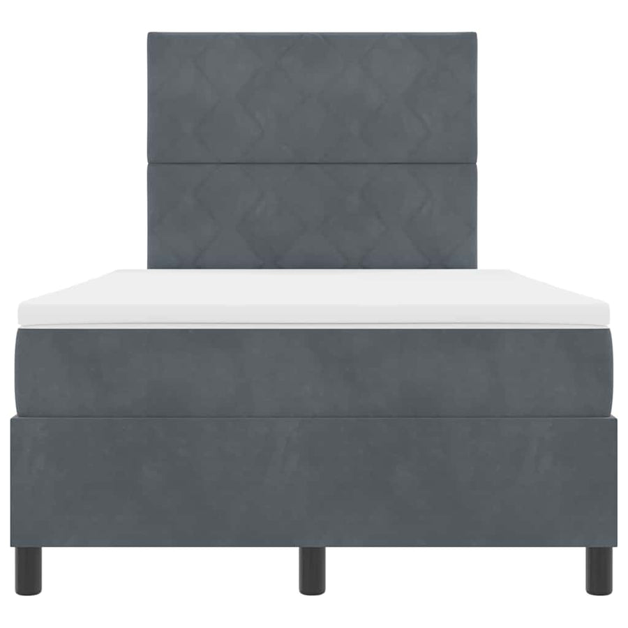 Boxspringbed met matras Donkergrijs 120 x 190 cm Fluweel