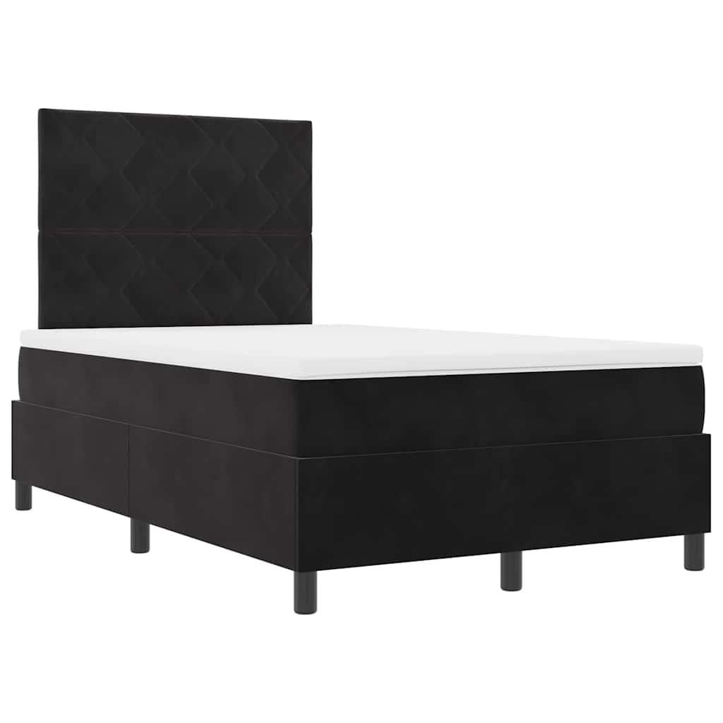 Boxspringbed met hoofdeinde Zwart 120 x 190 cm Fluweel