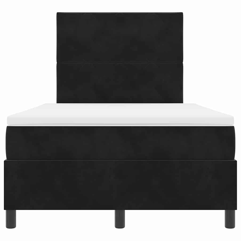 Boxspringbed met hoofdeinde Zwart 120 x 190 cm Fluweel