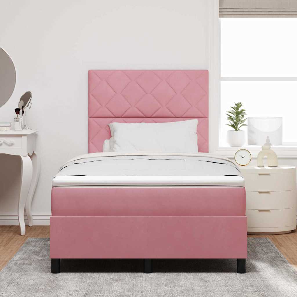 Boxspringbed met hoofdeinde Roze 120 x 190 cm Fluweel