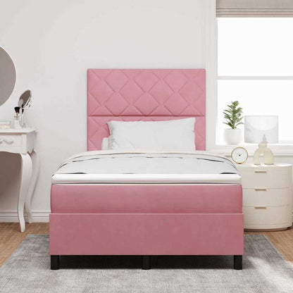 Boxspringbed met hoofdeinde Roze 120 x 190 cm Fluweel