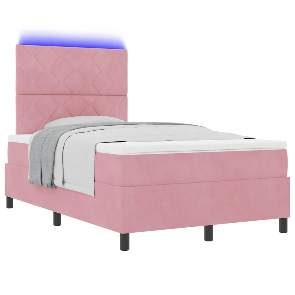 Boxspringbed met hoofdeinde Roze 120 x 190 cm Fluweel