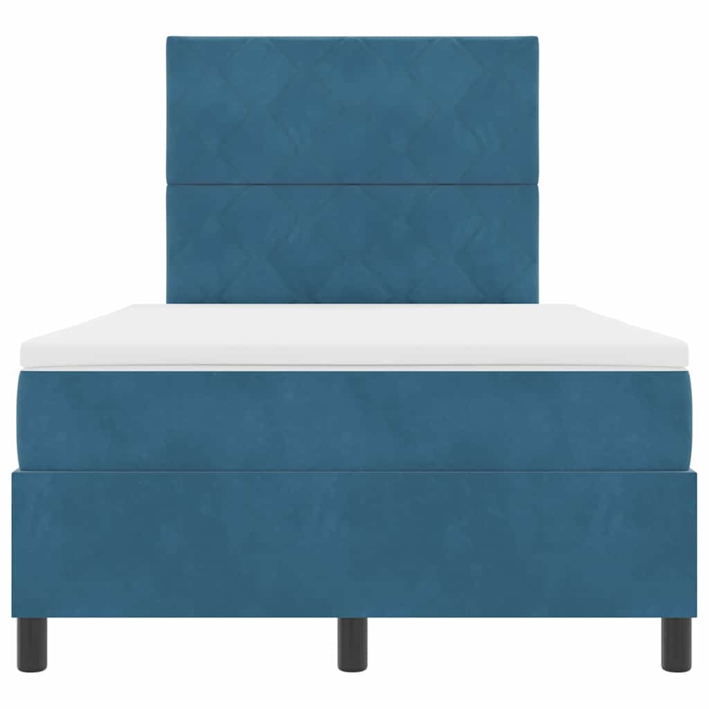 Boxspringbed met matras Donkerblauw 120 x 200 cm Stof