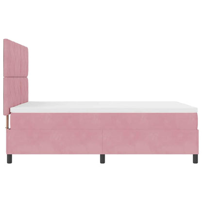 Boxspringbed met hoofdeinde Roze 140 x 190 cm Fluweel