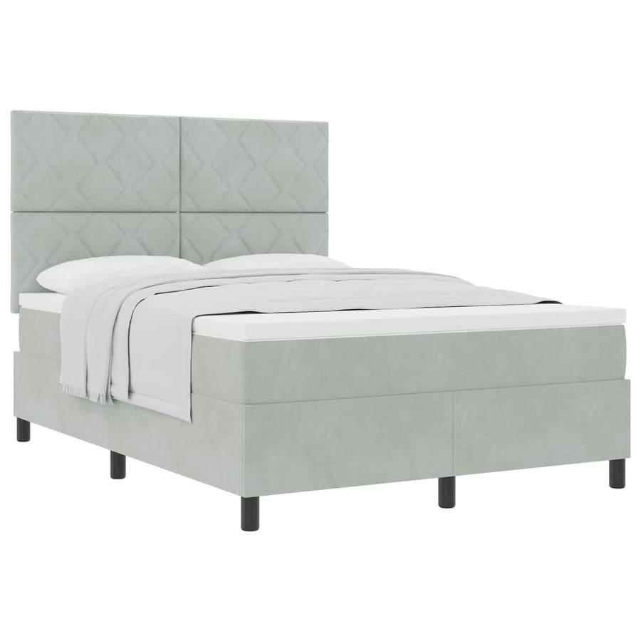 Boxspringbed met matras Lichtgrijs 140 x 200 cm Stof
