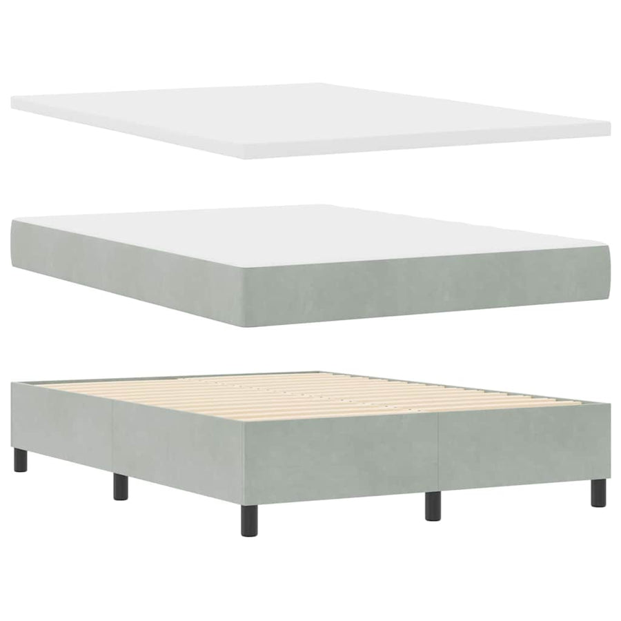 Boxspringbed met matras Lichtgrijs 140 x 200 cm Stof