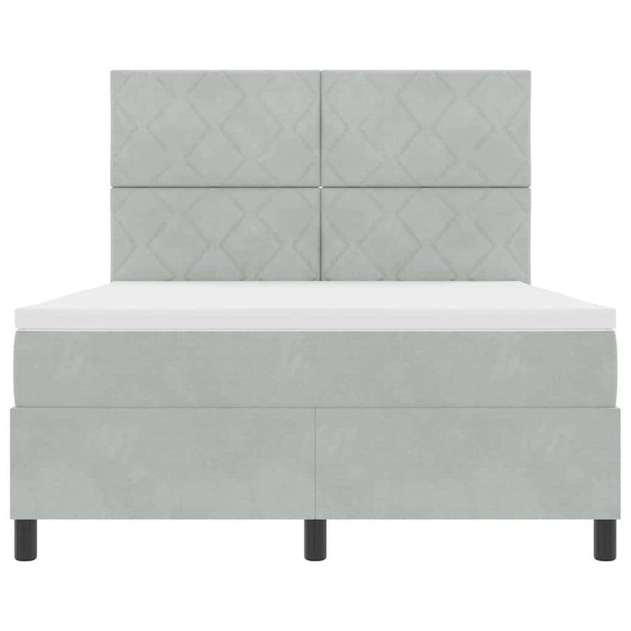 Boxspringbed met matras Lichtgrijs 140 x 200 cm Stof
