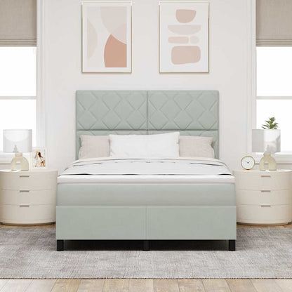 Boxspringbed met hoofdeinde Lichtgrijs 160 x 200 cm Fluweel