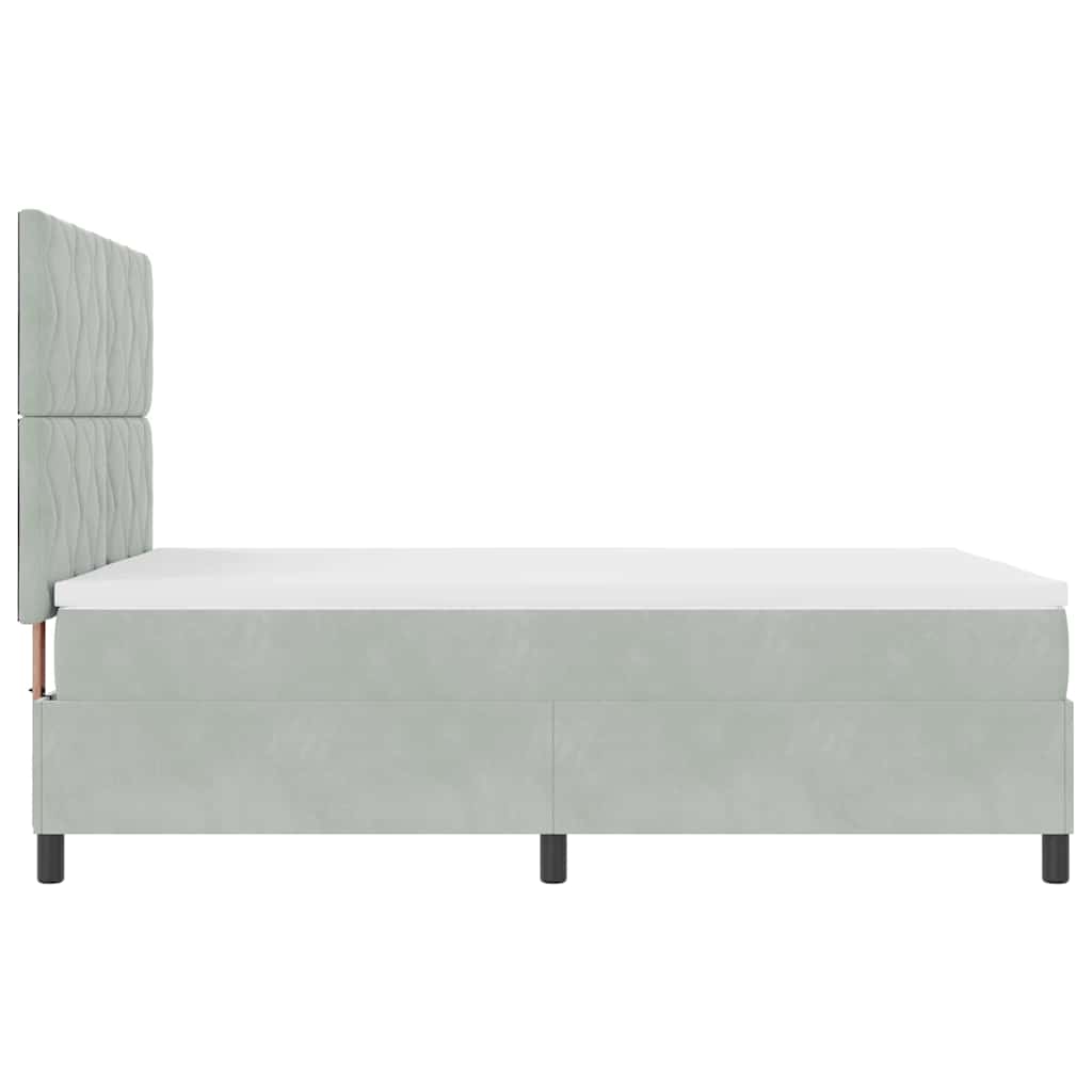 Boxspringbed met hoofdeinde Lichtgrijs 160 x 200 cm Fluweel