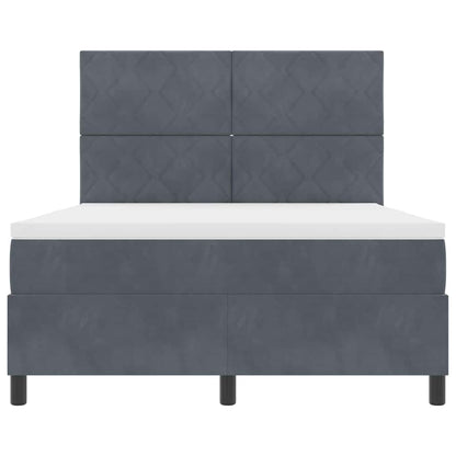 Boxspringbed met hoofdeinde Donkergrijs 160 x 200 cm Fluweel