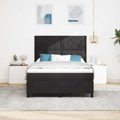 Boxspringbed met hoofdeinde Zwart 160 x 200 cm Fluweel