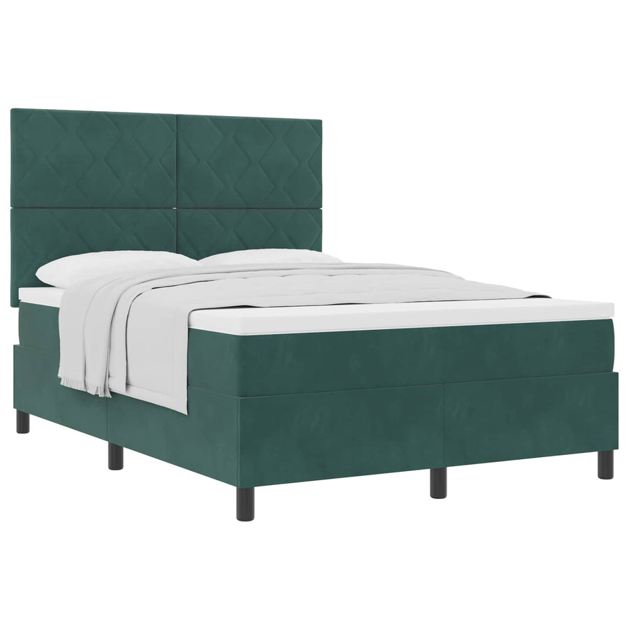 Boxspringbed met matras Donkergroen 160 x 200 cm Fluweel