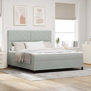 Boxspringbed 180x200 cm lichtgrijs stof