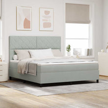 Boxspringbed met matras Lichtgrijs 180 x 200 cm Stof