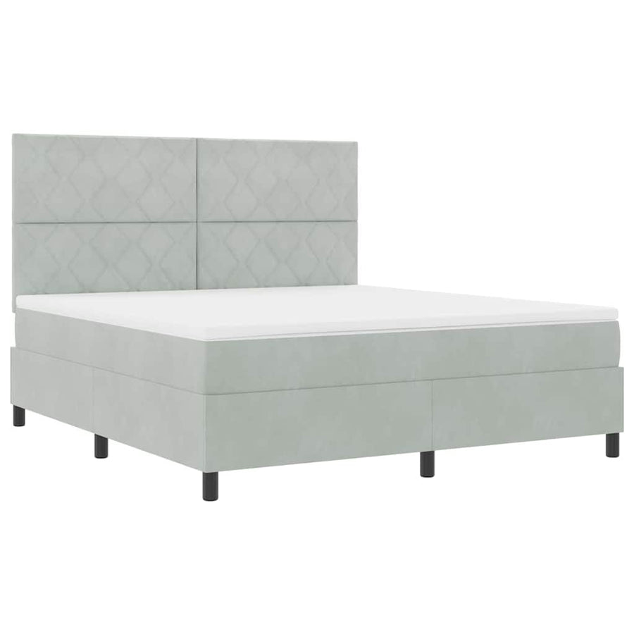 Boxspringbed met matras Lichtgrijs 180 x 200 cm Stof