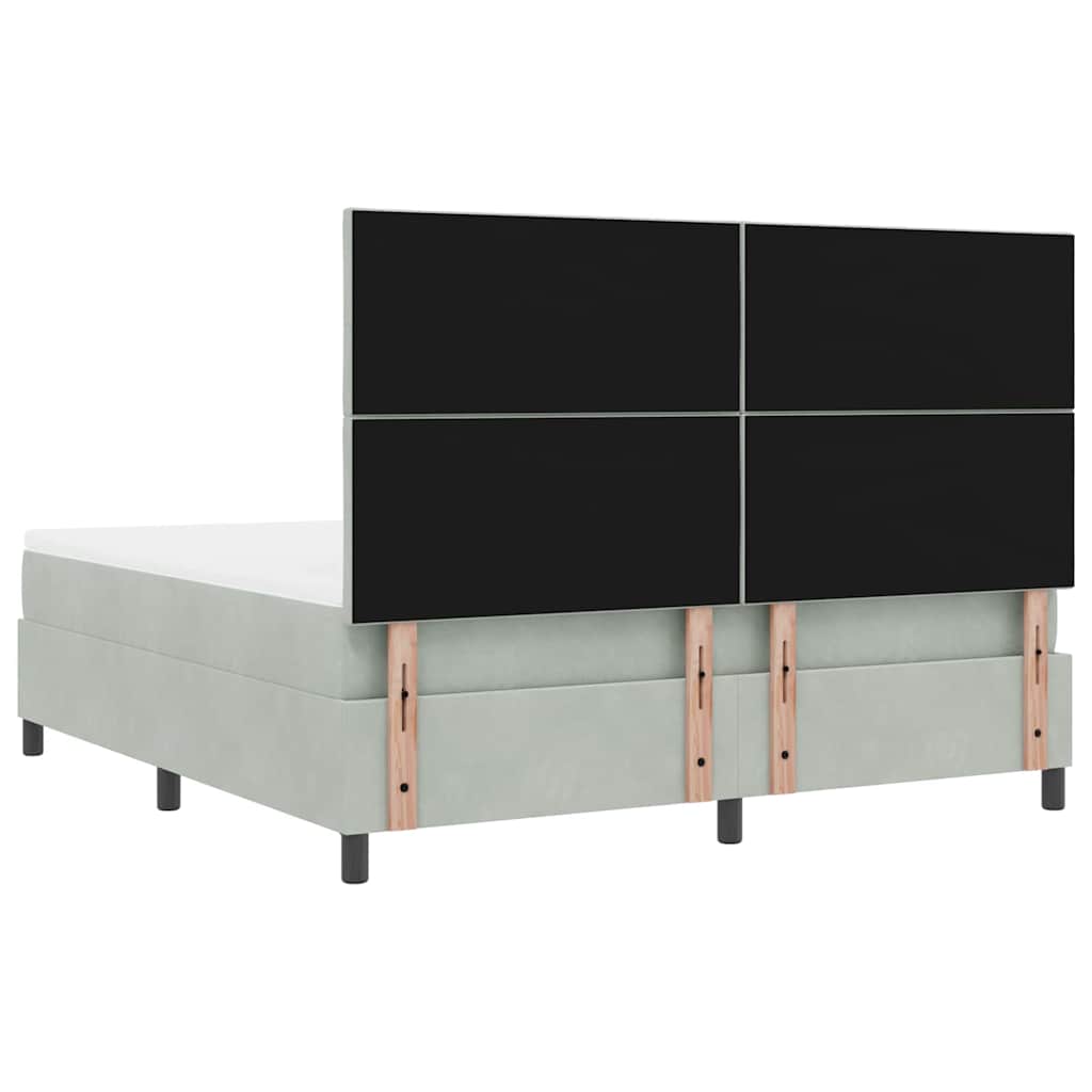 Boxspringbed met matras Lichtgrijs 180 x 200 cm Stof