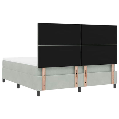 Boxspringbed met matras Lichtgrijs 180 x 200 cm Stof