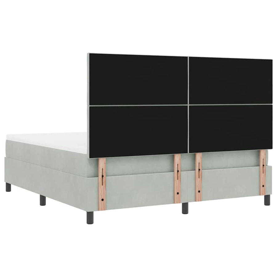 Boxspringbed met matras Lichtgrijs 180 x 200 cm Stof