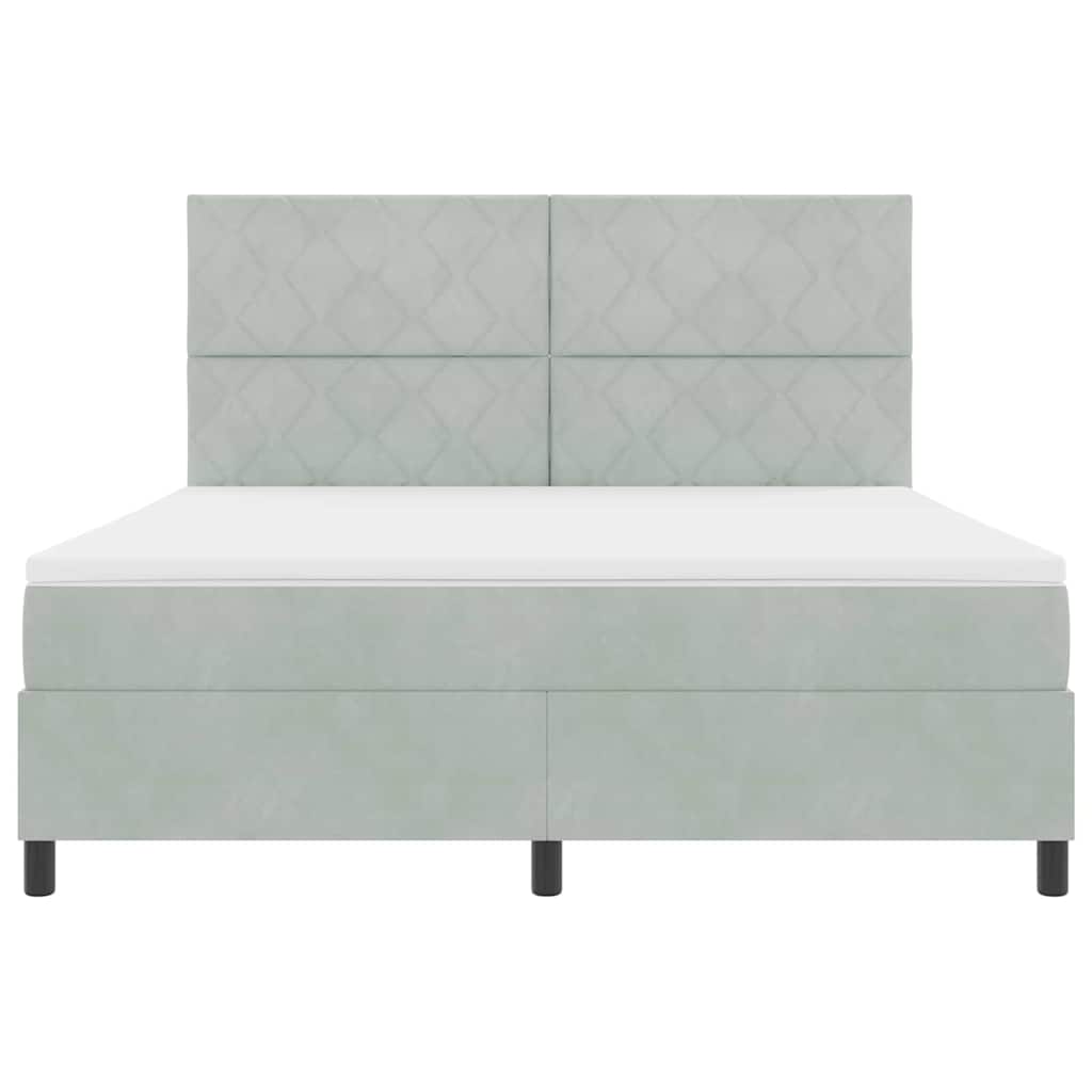 Boxspringbed met matras Lichtgrijs 180 x 200 cm Stof