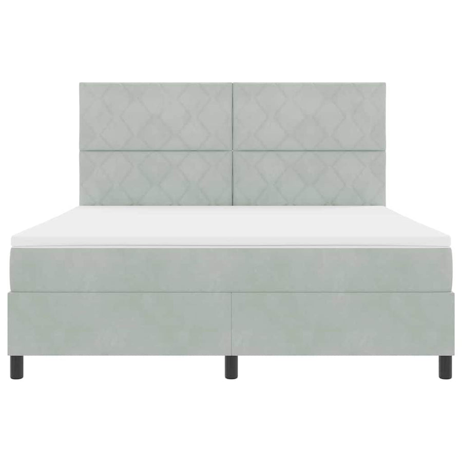 Boxspringbed met matras Lichtgrijs 180 x 200 cm Stof