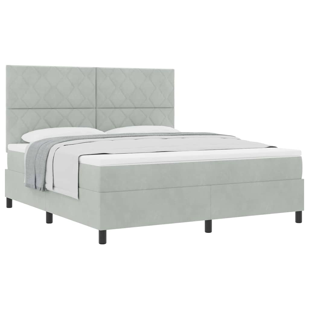 Boxspringbed met matras Lichtgrijs 180 x 200 cm Stof