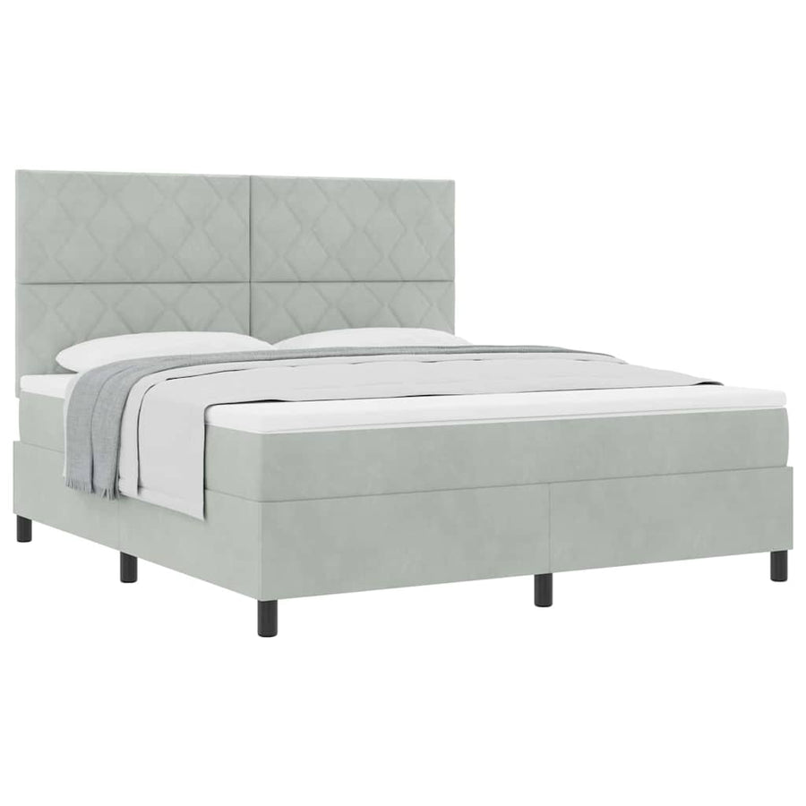 Boxspringbed met matras Lichtgrijs 180 x 200 cm Stof