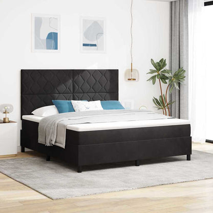 Boxspringbed met hoofdeinde Zwart 180 x 200 cm Fluweel