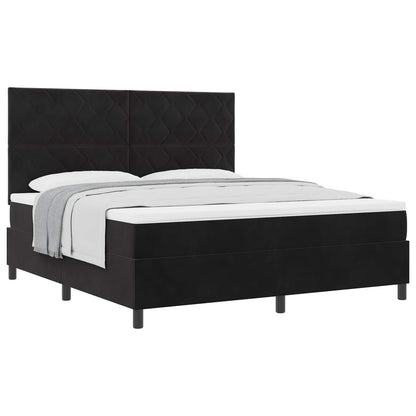 Boxspringbed met hoofdeinde Zwart 180 x 200 cm Fluweel