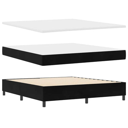 Boxspringbed met hoofdeinde Zwart 180 x 200 cm Fluweel