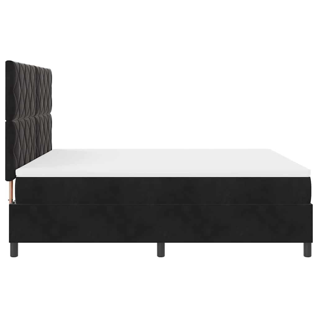 Boxspringbed met hoofdeinde Zwart 180 x 200 cm Fluweel