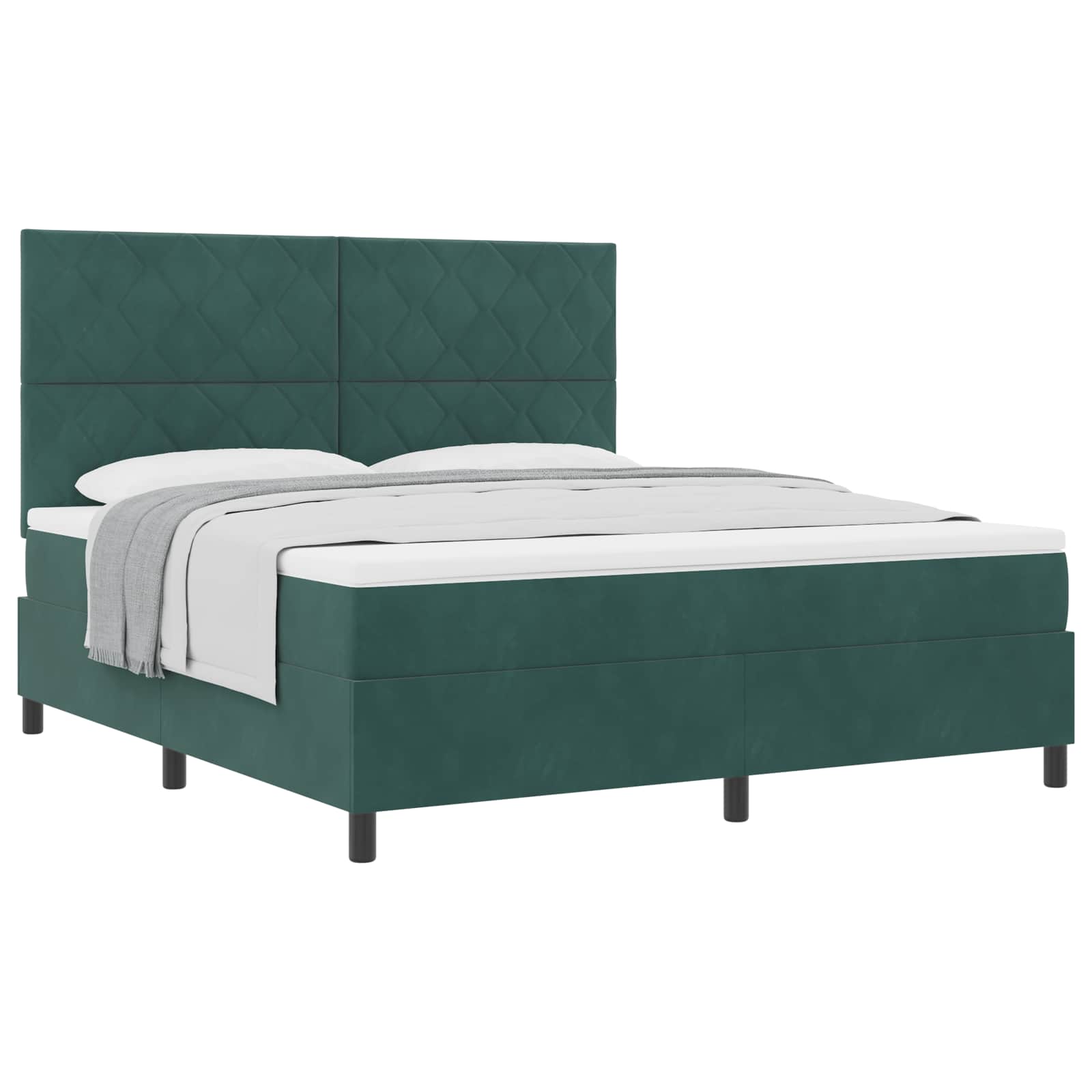 Boxspringbed met matras Donkergroen 180 x 200 cm Fluweel