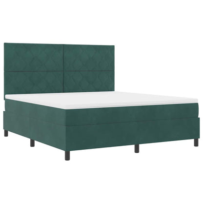Boxspringbed met matras Donkergroen 180 x 200 cm Fluweel