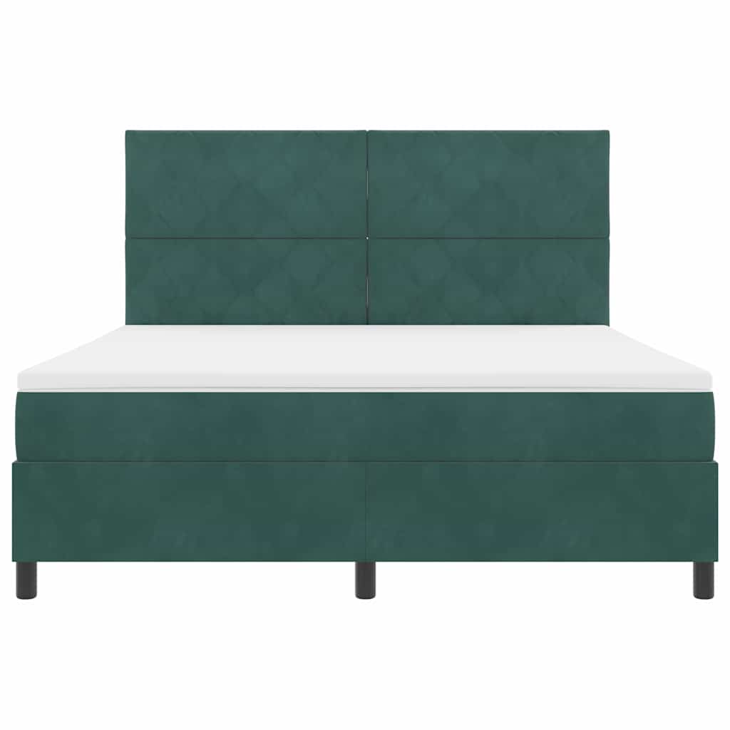 Boxspringbed met matras Donkergroen 180 x 200 cm Fluweel