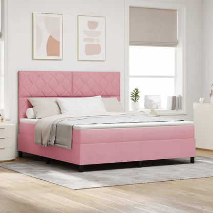 Boxspringbed met matras Roze 180 x 200 cm Fluweel
