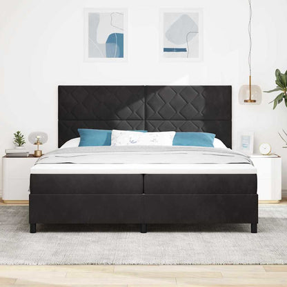 Boxspringbed met hoofdeinde Zwart 200 x 200 cm Fluweel
