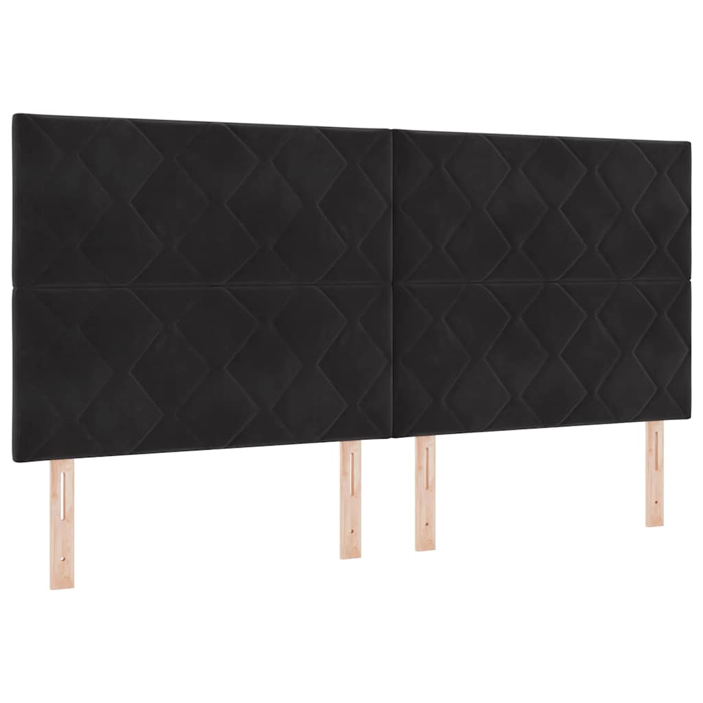 Boxspringbed met hoofdeinde Zwart 200 x 200 cm Fluweel