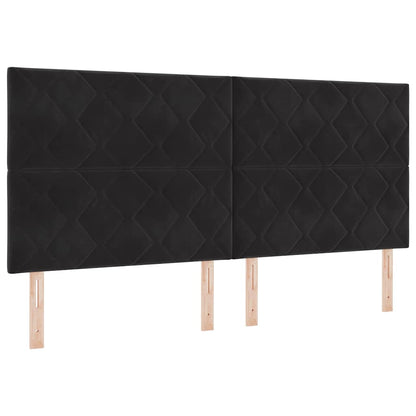 Boxspringbed met hoofdeinde Zwart 200 x 200 cm Fluweel