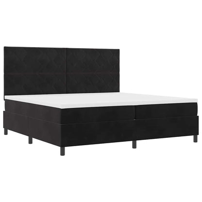 Boxspringbed met hoofdeinde Zwart 200 x 200 cm Fluweel