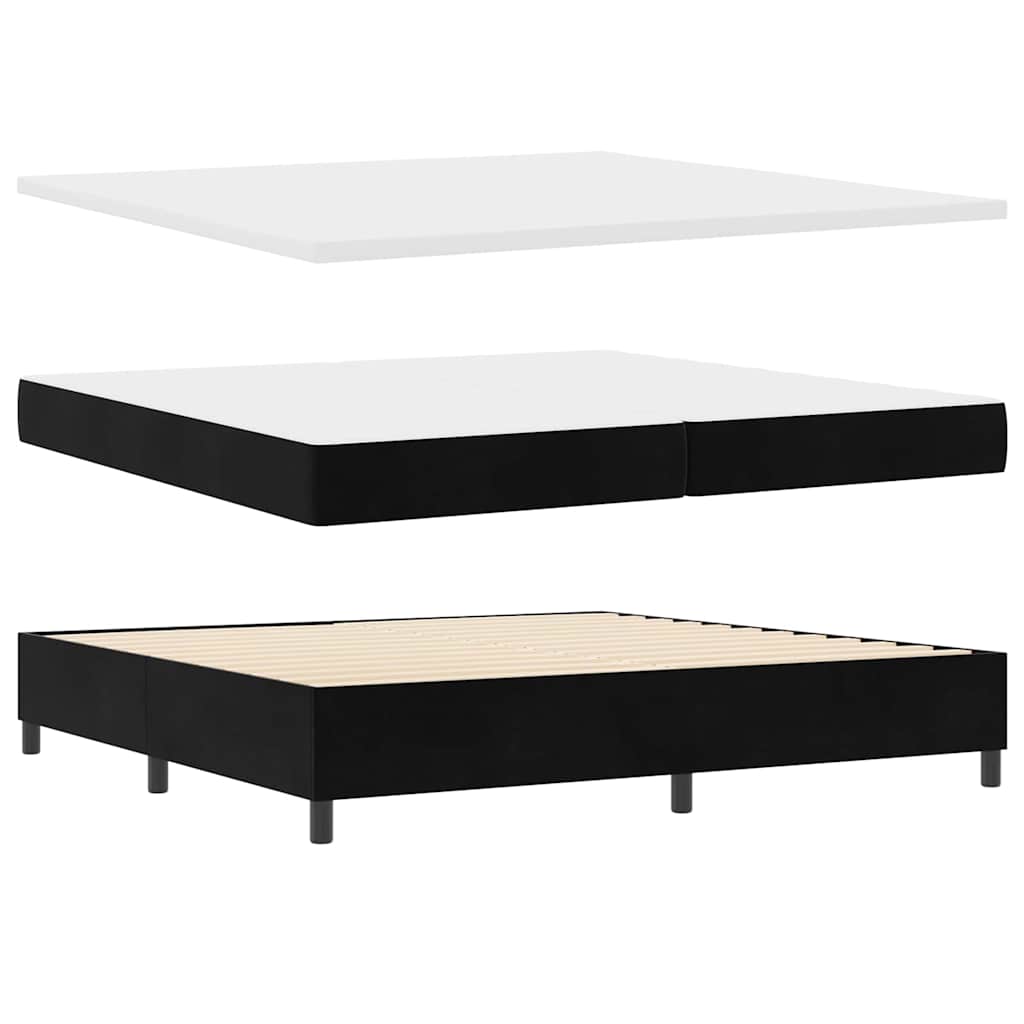 Boxspringbed met hoofdeinde Zwart 200 x 200 cm Fluweel