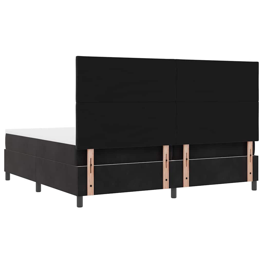 Boxspringbed met hoofdeinde Zwart 200 x 200 cm Fluweel