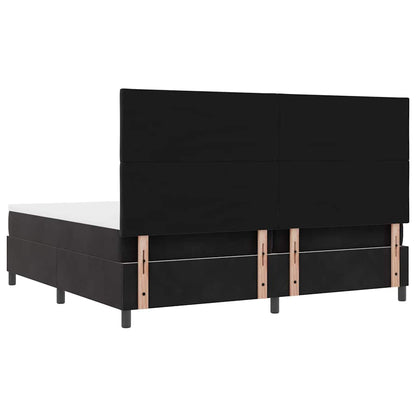 Boxspringbed met hoofdeinde Zwart 200 x 200 cm Fluweel