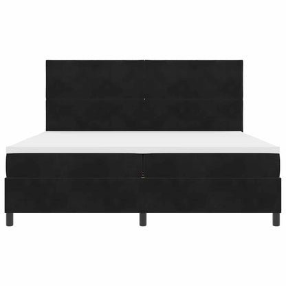 Boxspringbed met hoofdeinde Zwart 200 x 200 cm Fluweel