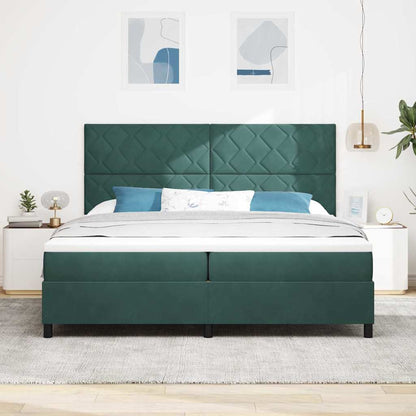 Boxspringbed met hoofdeinde Donkergroen 200 x 200 cm Fluweel