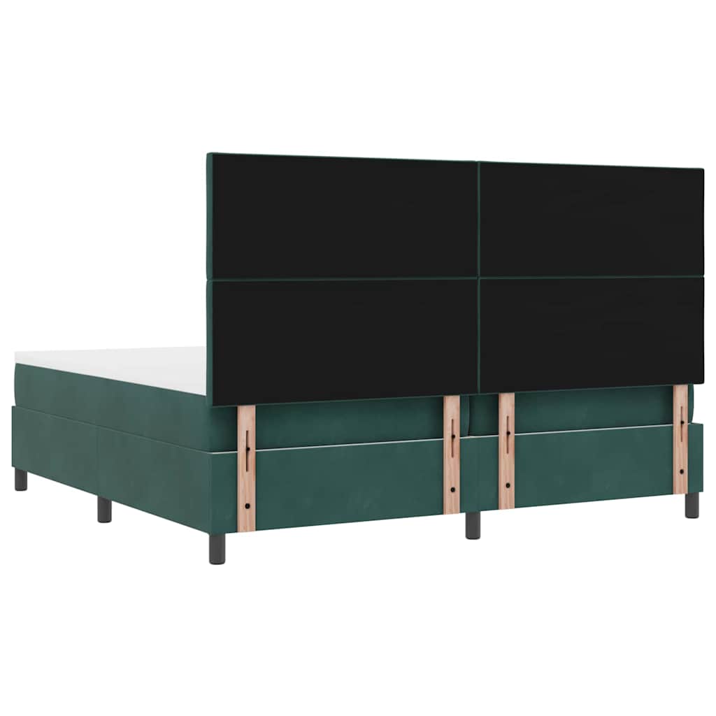 Boxspringbed met hoofdeinde Donkergroen 200 x 200 cm Fluweel