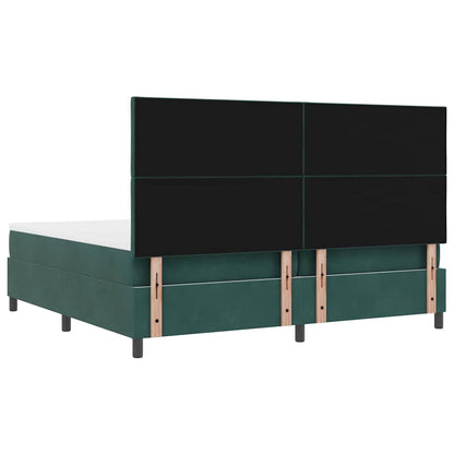 Boxspringbed met hoofdeinde Donkergroen 200 x 200 cm Fluweel