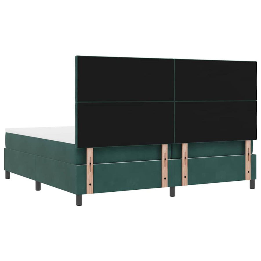 Boxspringbed met hoofdeinde Donkergroen 200 x 200 cm Fluweel