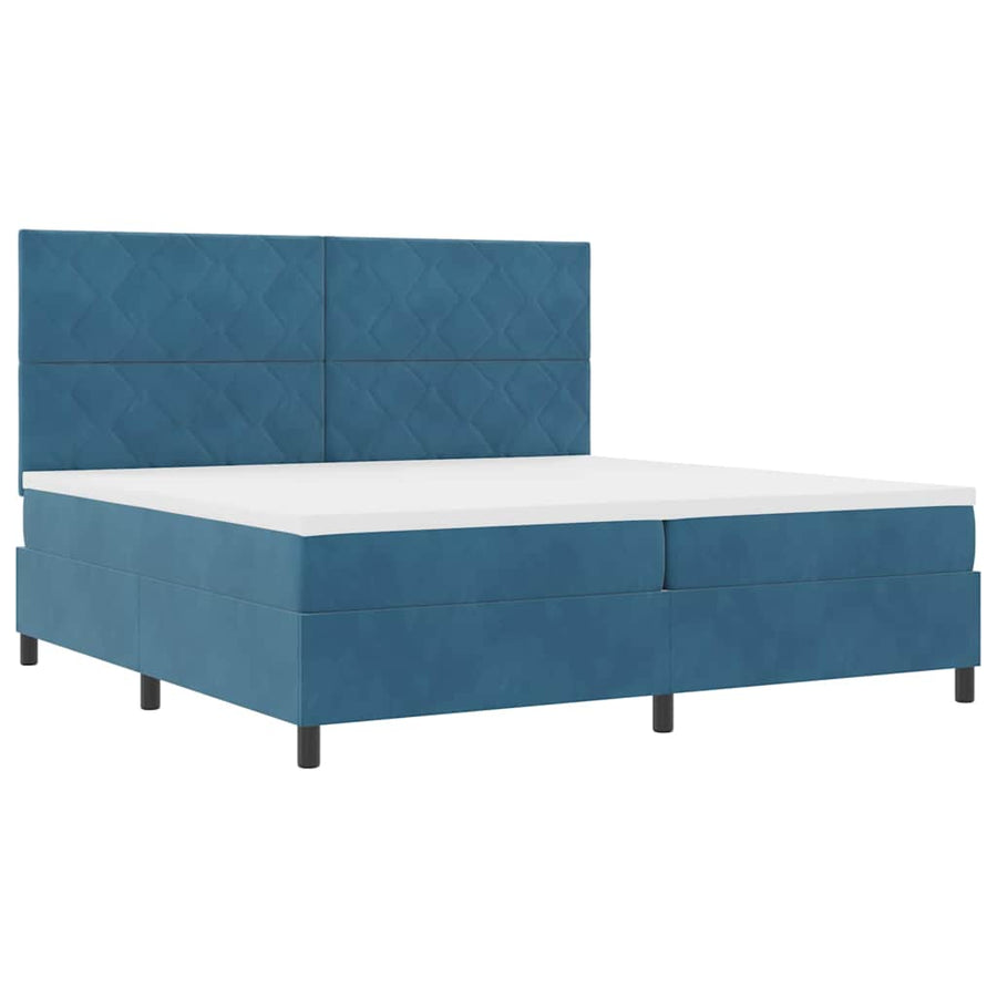 Boxspring bed met matras Donkerblauw 200 x 200 cm Fluweel