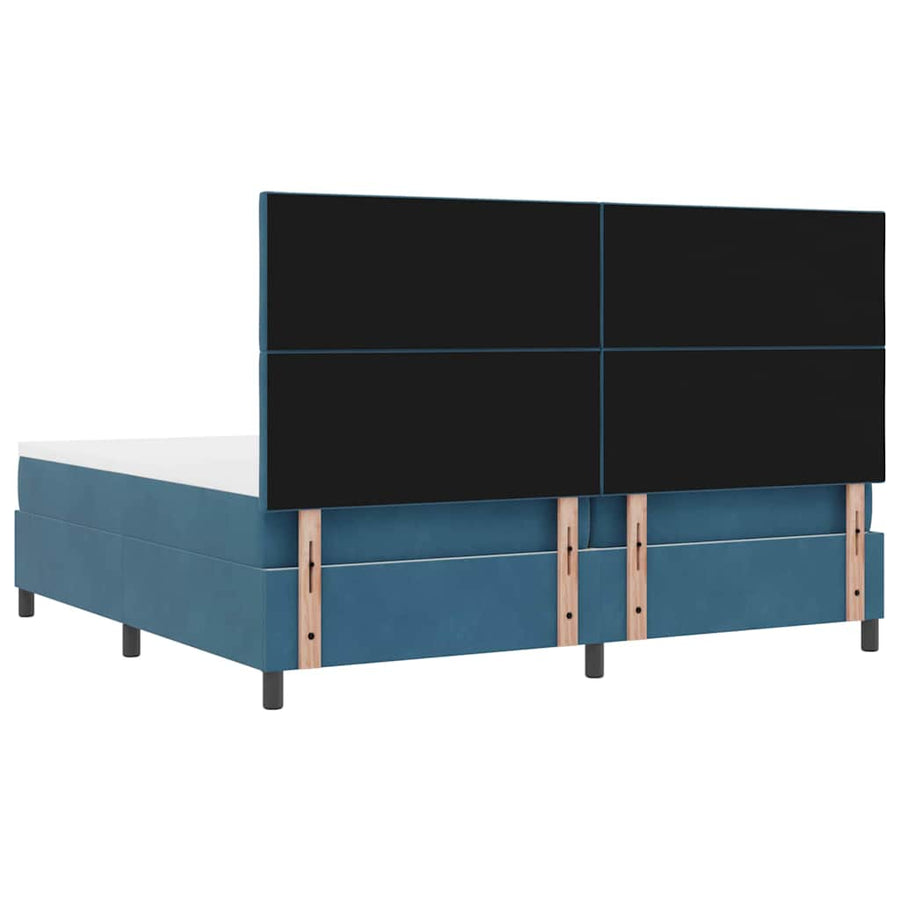 Boxspring bed met matras Donkerblauw 200 x 200 cm Fluweel