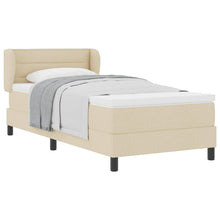 Boxspringbed met hoofdeinde Crème 90 x 200 cm Stof